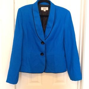 Le Suit Cobalt Blue Fully Lined Blazer